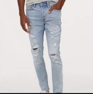 H&M Skinny Coupe Moulante & Denim Distressed Jeans